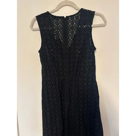 NWT Madewell Eyelet V-Neck Maxi Dress In Black Size 0
