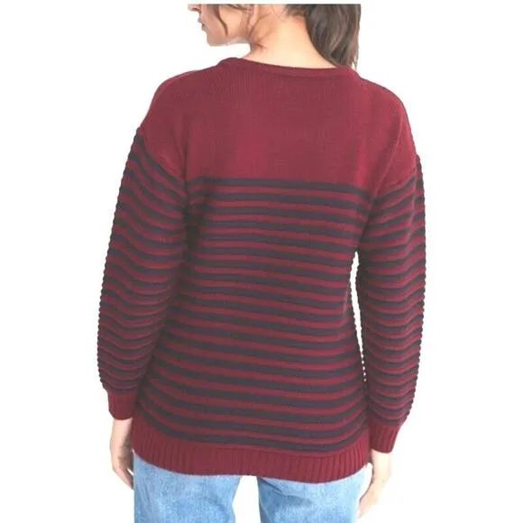 NWT Philosophy Women Red Striped Sweater SZ- 2X Large