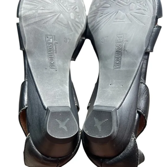 NWT PIKOLINOS Semi-Closed Women's Leather Black Shoes Size 37/ 6.5/7