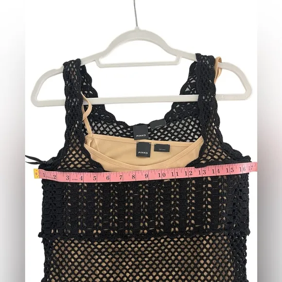 NWT PINKO Crochet black dress