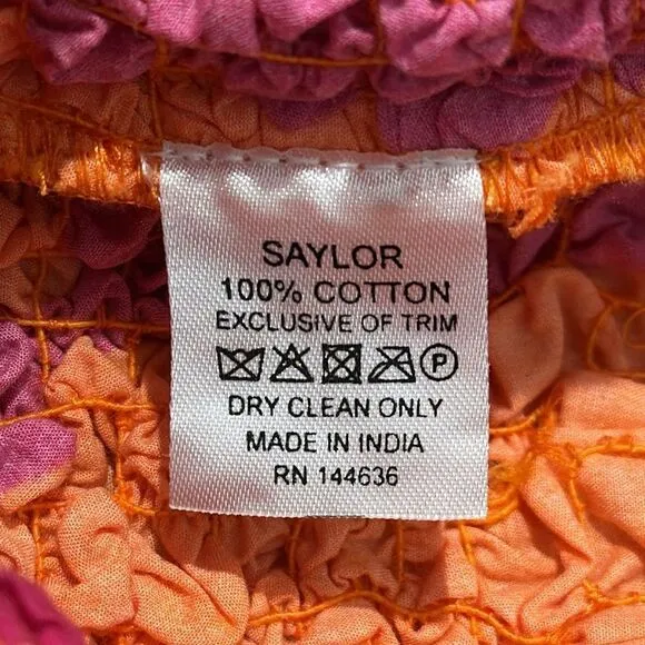 NWT Saylor Ciana Popcorn Midi Dress XS Pink/Orange Floral