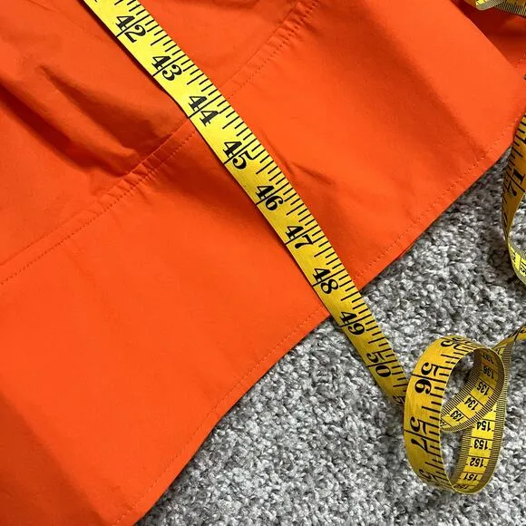 NWT Self Portrait Orange Poplin Tiered Puff Sleeve Midi Dress Womens Size 2