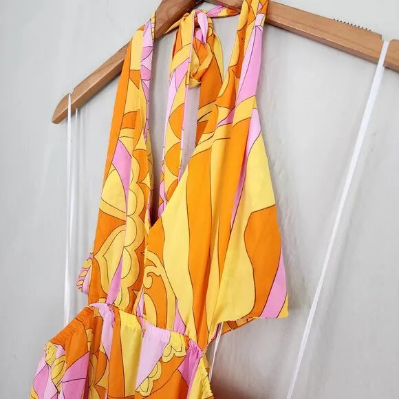 NWT Show Me Your Mumu Marisol Pink Orange Flowy Maxi Dress