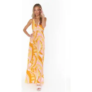 NWT Show Me Your Mumu Marisol Pink Orange Flowy Maxi Dress