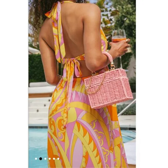 NWT Show Me Your Mumu Marisol Pink Orange Flowy Maxi Dress