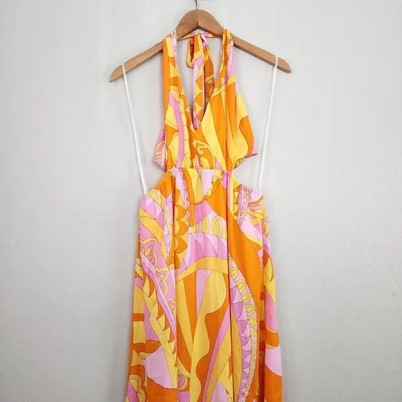 NWT Show Me Your Mumu Marisol Pink Orange Flowy Maxi Dress
