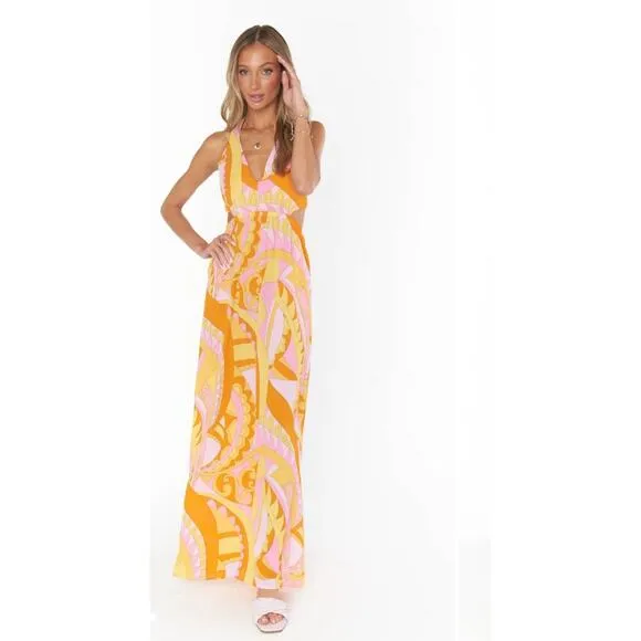 NWT Show Me Your Mumu Marisol Pink Orange Flowy Maxi Dress