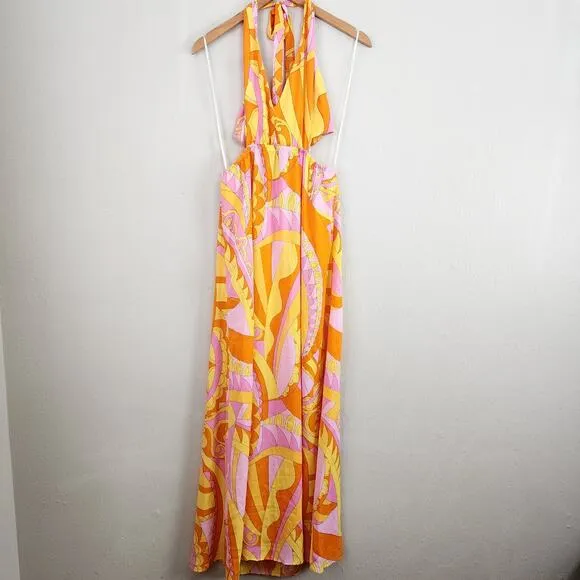 NWT Show Me Your Mumu Marisol Pink Orange Flowy Maxi Dress