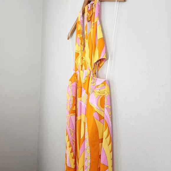 NWT Show Me Your Mumu Marisol Pink Orange Flowy Maxi Dress