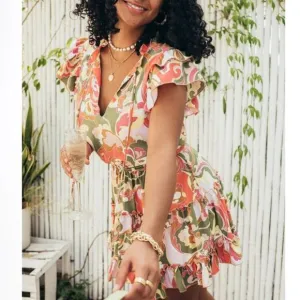 NWT Show Me Your Mumu Wild Dreams Retro Ruffle Mini Dress