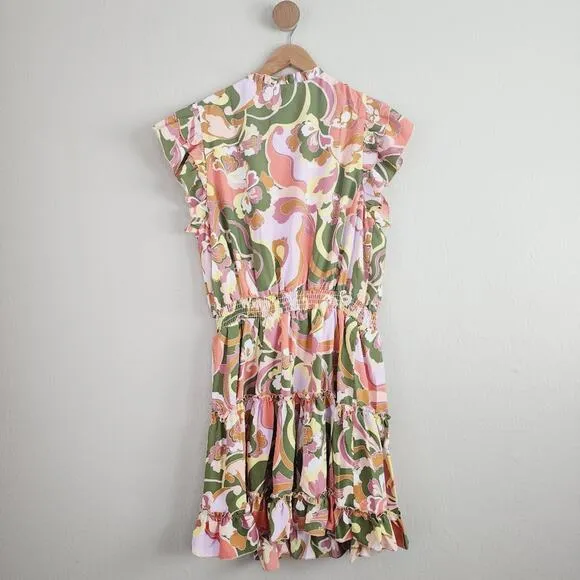 NWT Show Me Your Mumu Wild Dreams Retro Ruffle Mini Dress