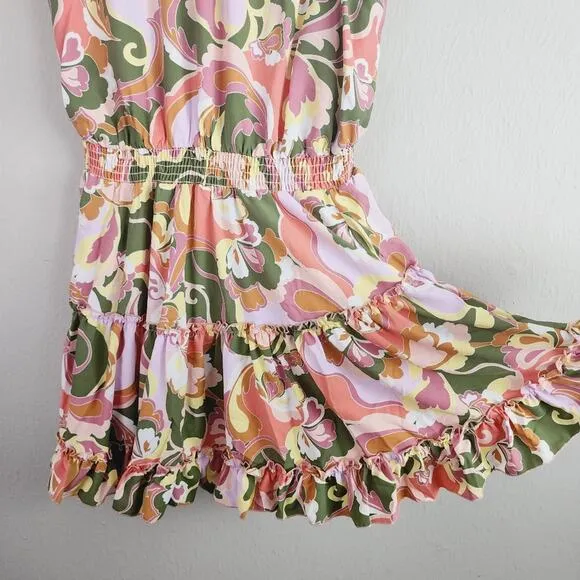 NWT Show Me Your Mumu Wild Dreams Retro Ruffle Mini Dress