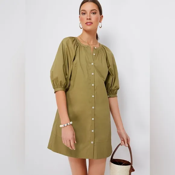 NWT | STAUD Mini Vincent Dress in Khaki