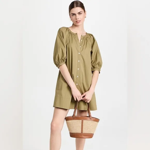 NWT | STAUD Mini Vincent Dress in Khaki