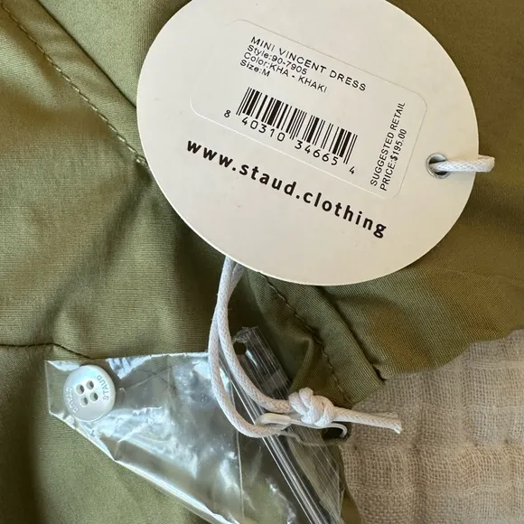 NWT | STAUD Mini Vincent Dress in Khaki