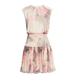 NWT Ted Baker London Amorita BlurredFloral Print Waisted Sleeveless Mini Dress
