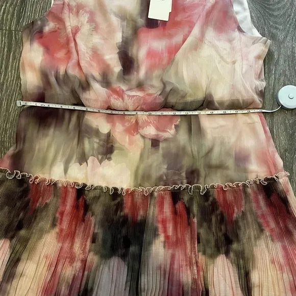NWT Ted Baker London Amorita BlurredFloral Print Waisted Sleeveless Mini Dress