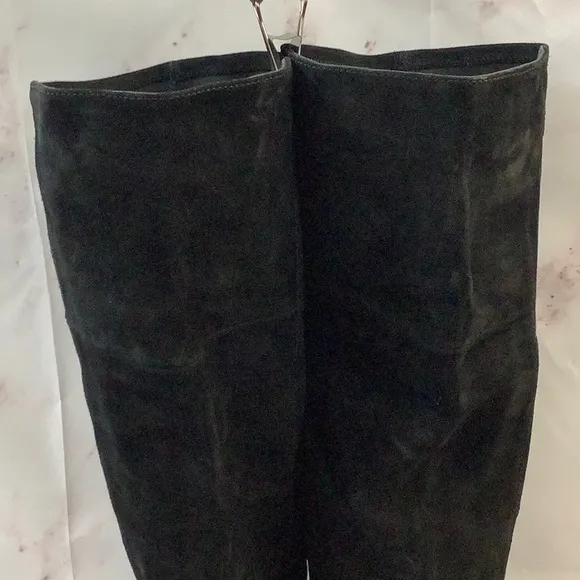 NWT Tory Burch Knee High Black Suede Combat Sole Boots Size 10.5
