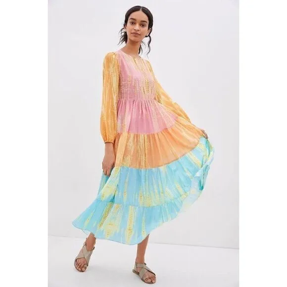 NWT ANTHROPOLOGIE Sz XXSP LUKJANA MAXI DRESS BY KAVITA BHARTIA