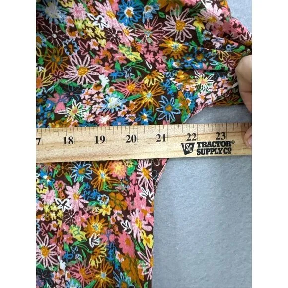 NWT Project Womens Multicolor Ruffle Short Sleeve Mini Shift Dress Size Medium