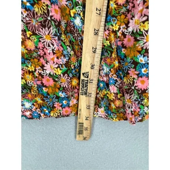 NWT Project Womens Multicolor Ruffle Short Sleeve Mini Shift Dress Size Medium