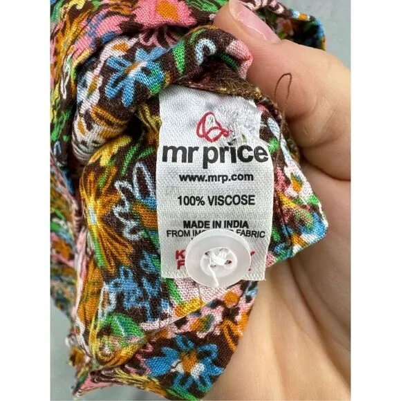 NWT Project Womens Multicolor Ruffle Short Sleeve Mini Shift Dress Size Medium