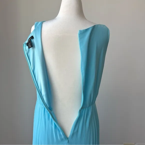 Ocean blue pleated maxi dress by WHBM. Size 12 .