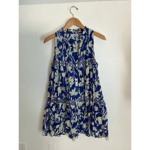 Olivia James The Label Ro Short‎ Dress in Blue Shadow Floral