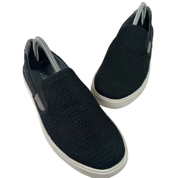 OluKai Lae'Ahi Mens Size 8 Black Casual Slip On Sneaker Shoes