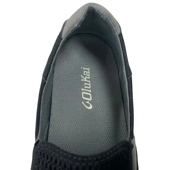 OluKai Lae'Ahi Mens Size 8 Black Casual Slip On Sneaker Shoes