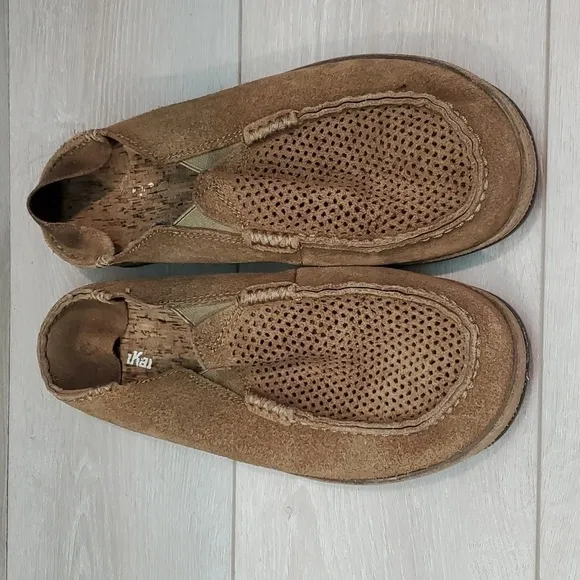 Olukai Mens Moloa Kohana Leather Loafer Slip on shoes sz 11