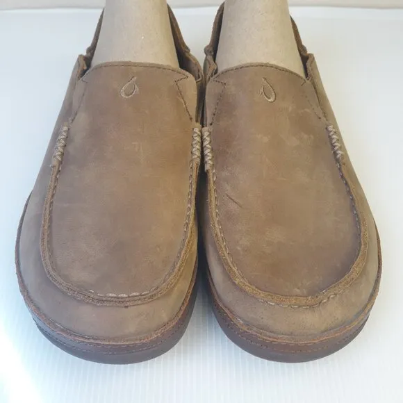 Olukai Moloā Men’s Leather Slip On Loafer Shoes 9
