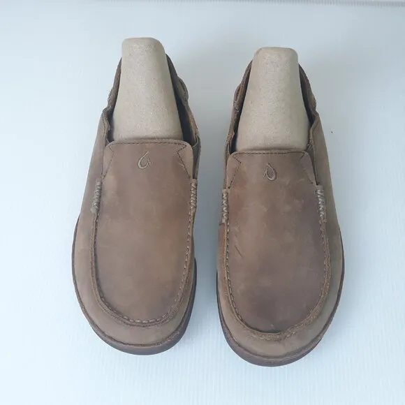 Olukai Moloā Men’s Leather Slip On Loafer Shoes 9