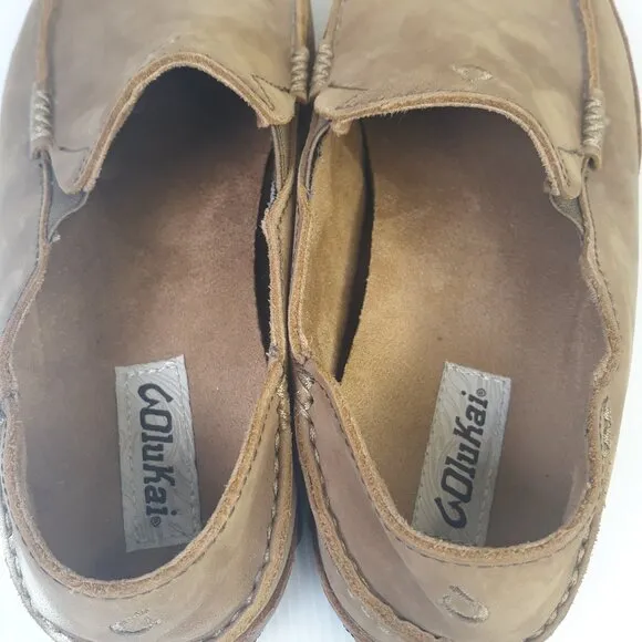 Olukai Moloā Men’s Leather Slip On Loafer Shoes 9