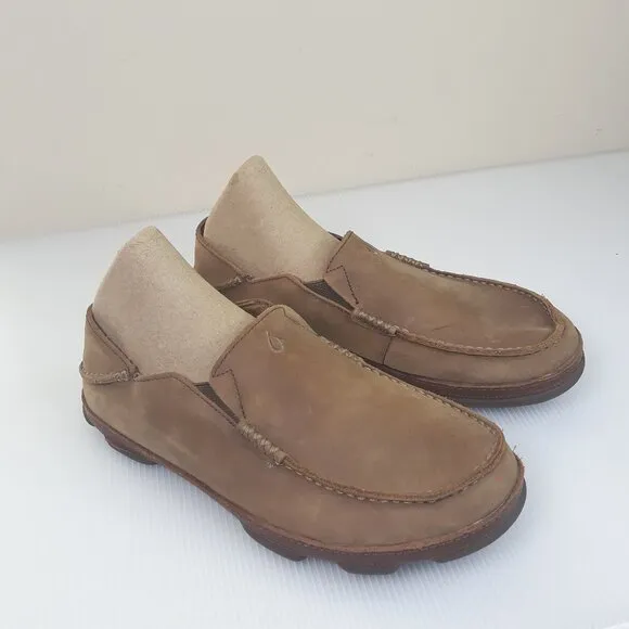 Olukai Moloā Men’s Leather Slip On Loafer Shoes 9