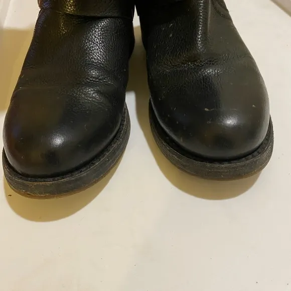 Olukai Nahuku Black Leather Zip Knee High Tall Moto Boots Womens Size 7.5 W