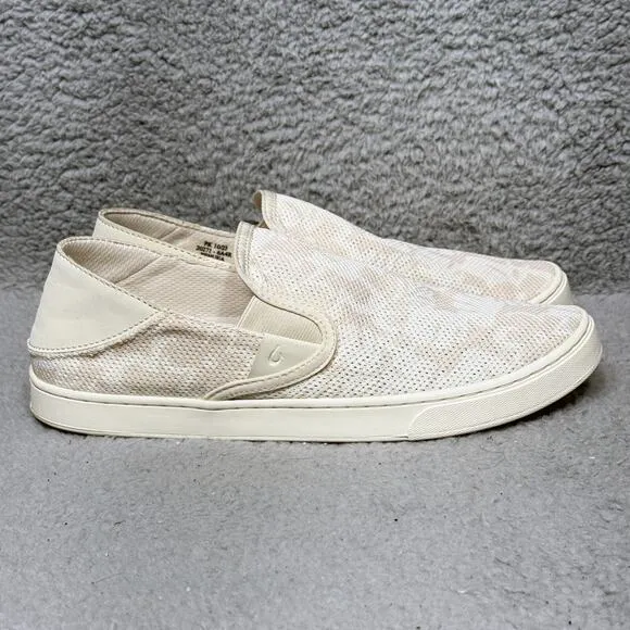 Olukai Pehuea Womens Size 10 Slip On Sneakers Shoes Puka White 20271-6A4R