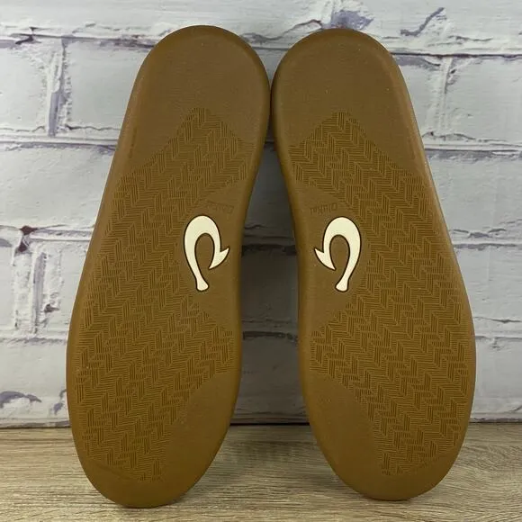 Olukai Punini Court Shoes Men's 9 Suede Gum Casual Sneakers Clay Lemon Grass NEW