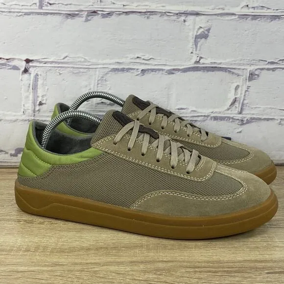 Olukai Punini Court Shoes Men's 9 Suede Gum Casual Sneakers Clay Lemon Grass NEW