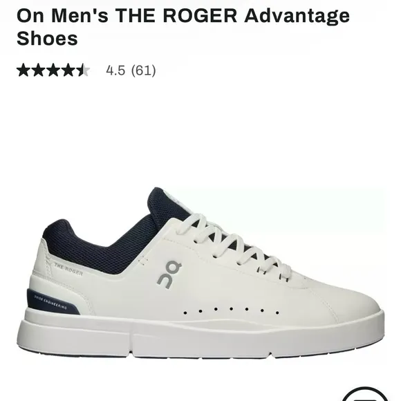 On Running Men's THE ROGER Advantage White Shoes 10.5 NWB