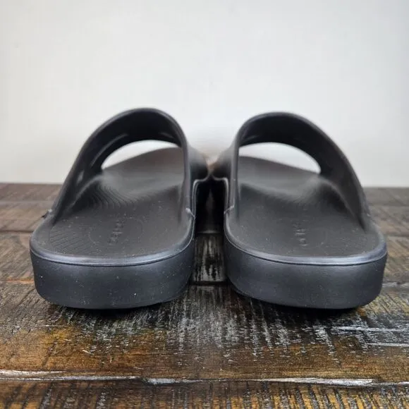 Oofos OOahh Mens Size 10 Womens 12 Recovery Slip-On Slides Sandals Black