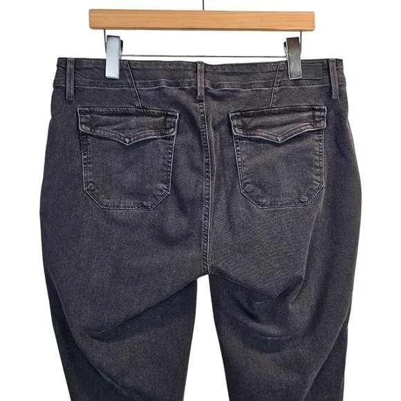 Paige Womens Mayslie Jogger Jeans Sz 32 Black Ankle Zip Casual Stretch Comfort