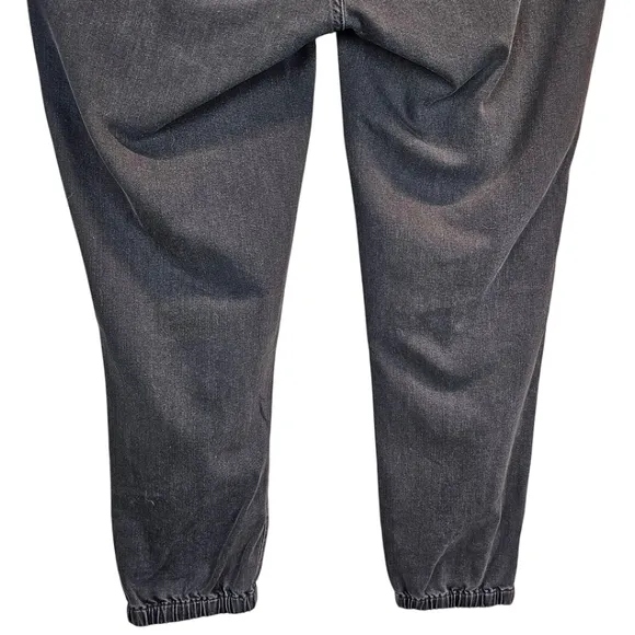 Paige Womens Mayslie Jogger Jeans Sz 32 Black Ankle Zip Casual Stretch Comfort