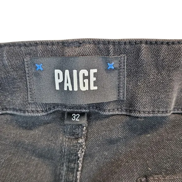 Paige Womens Mayslie Jogger Jeans Sz 32 Black Ankle Zip Casual Stretch Comfort