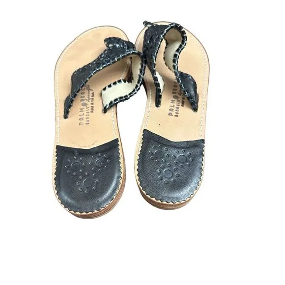 Palm Beach Sandals Classic Black Made in USA Women's size 10