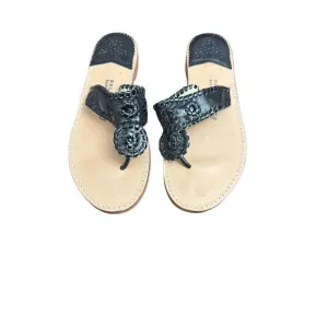 Palm Beach Sandals Classic Black Made in USA Women's size 10
