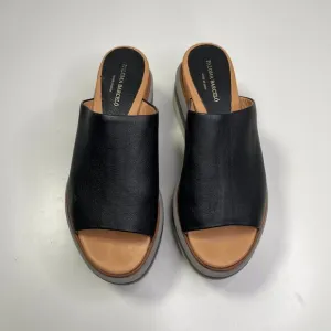 Paloma Barceló Women’s Leather Black Open Toe Slip-On Platform Mules US Size 8