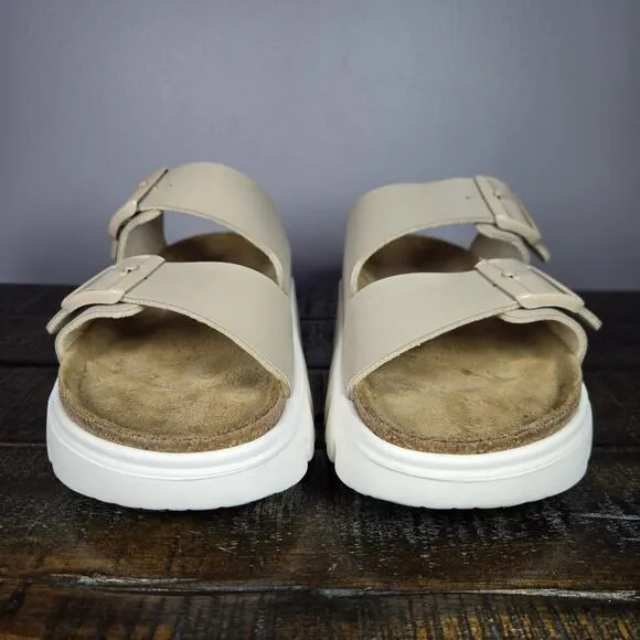 Papillio Arizona Grooved Womens Size 8 EU 39 Narrow Sandals Brown White