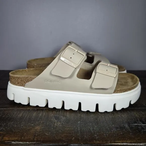Papillio Arizona Grooved Womens Size 8 EU 39 Narrow Sandals Brown White