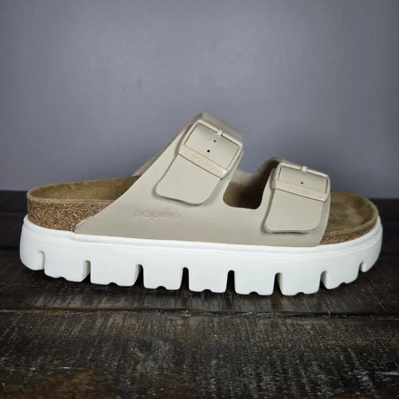 Papillio Arizona Grooved Womens Size 8 EU 39 Narrow Sandals Brown White